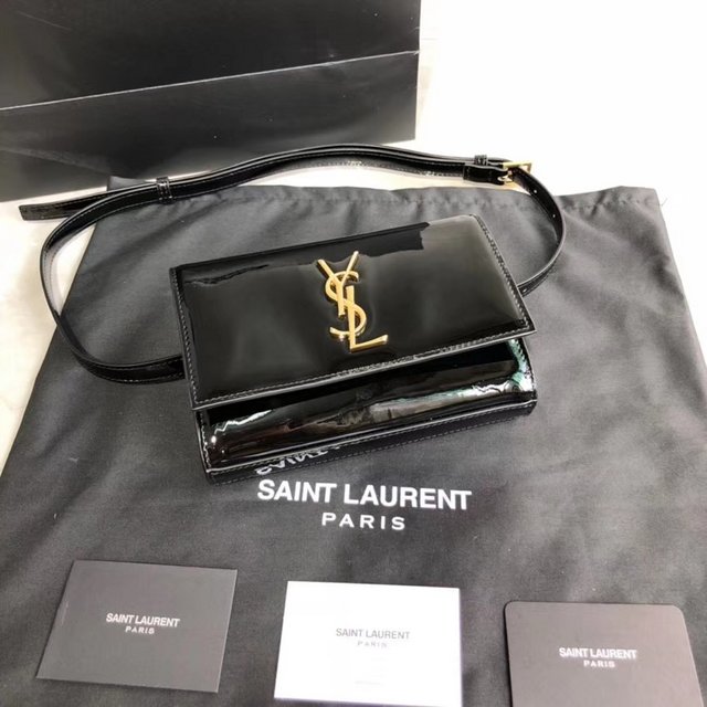 YSL 534395 Black patent leather